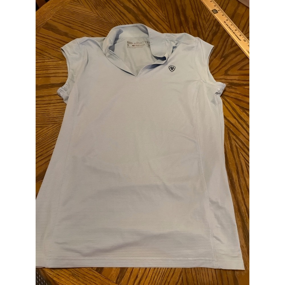 Ariat Women AriatTEK Heat Series Sleeveless Polo Shirt Light Blue Medium